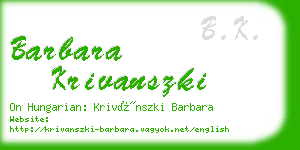 barbara krivanszki business card